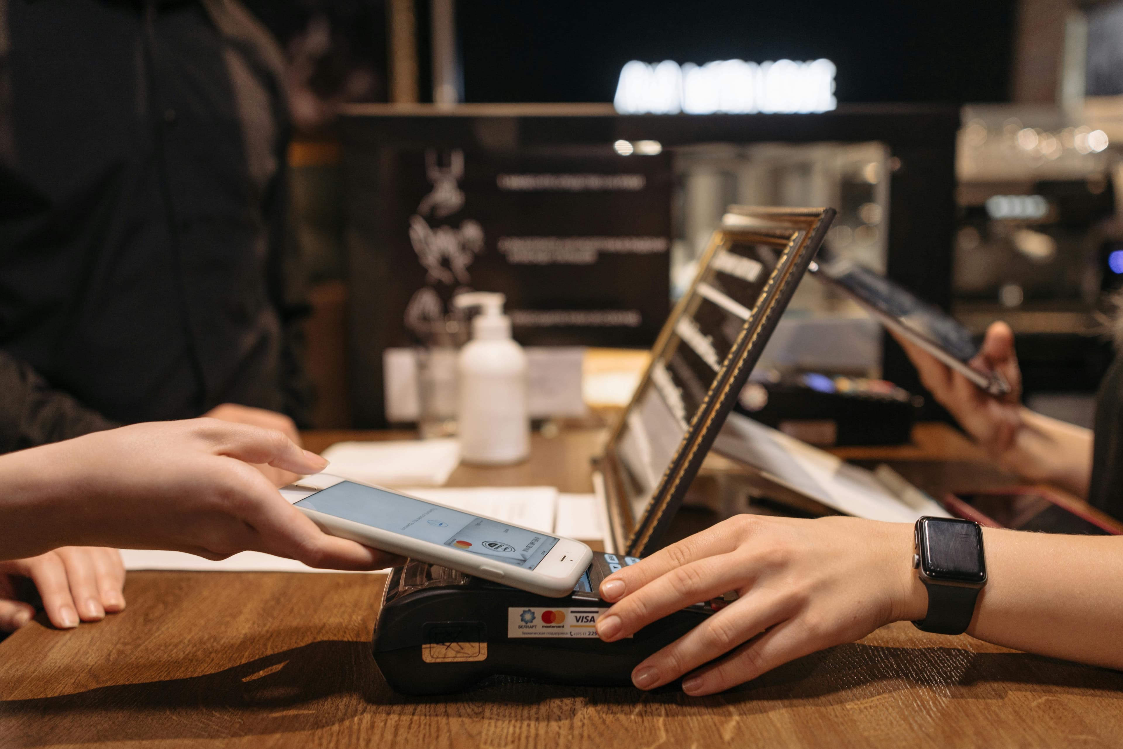 Payment terminal and countertop setup ready for merchant approval.